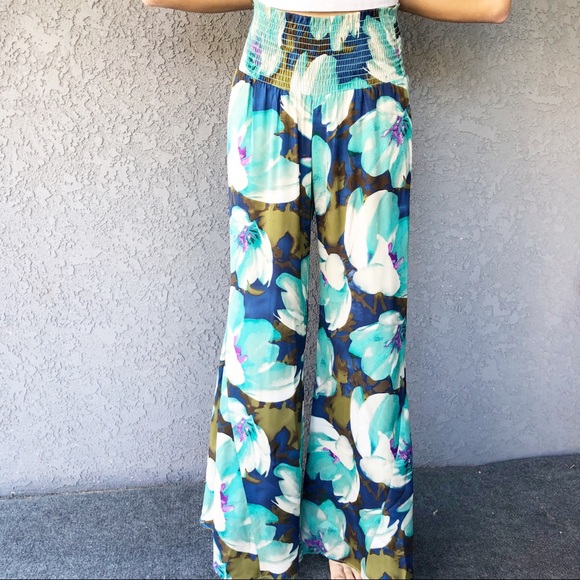 Show Me Your MuMu Pants - Show me your mumu blue floral palazzo pants AA12
